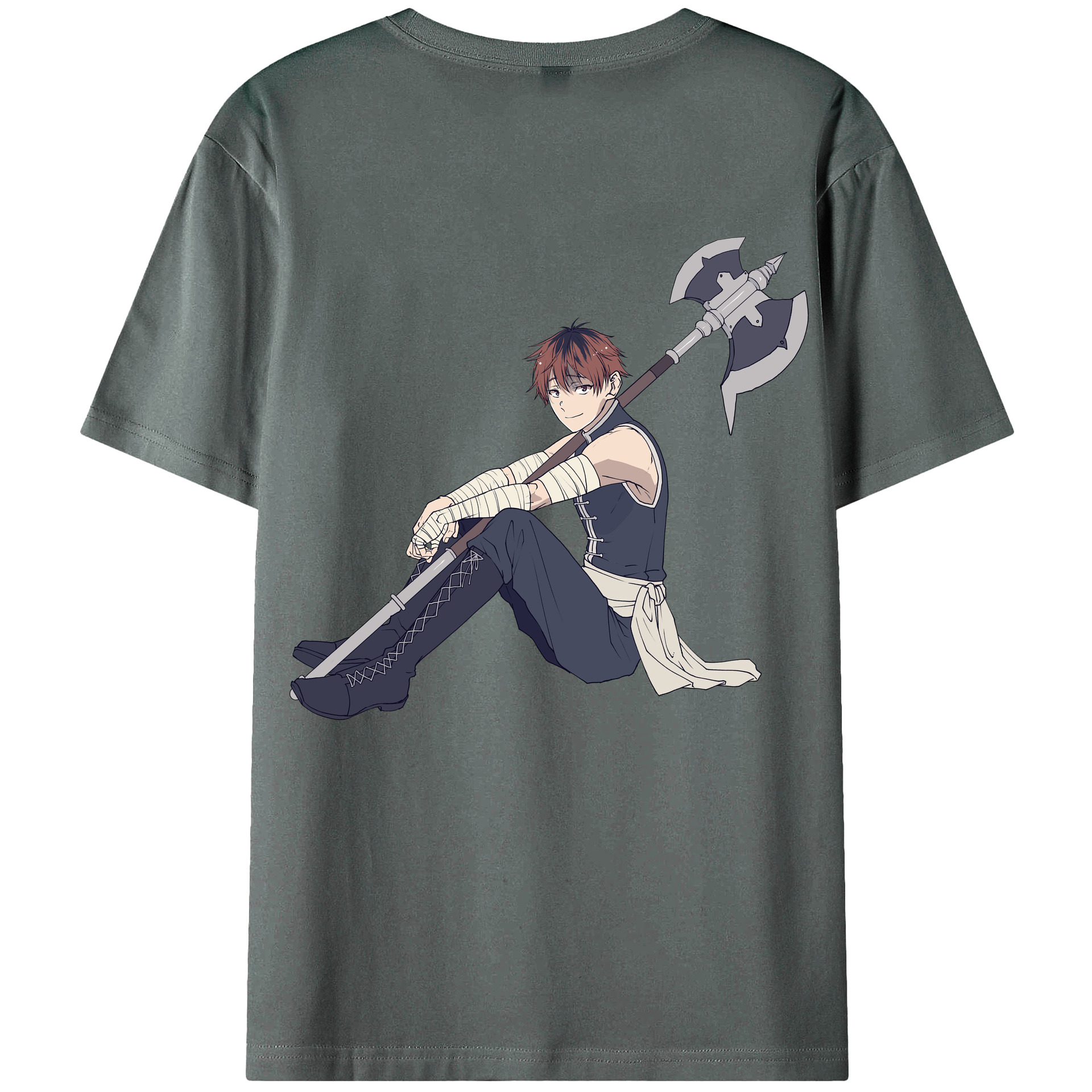 （画像用） 葬送のフリーレン Frieren 綿100％ メンズ半袖Tシャツ（バックプリント） 通気性